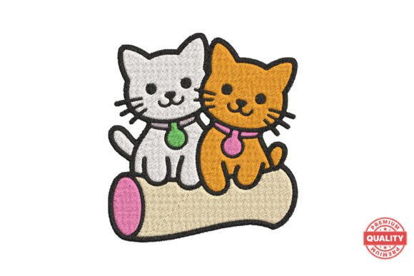 Cute Cat Couple on Log: A Designer's Review for Boutique Apparel