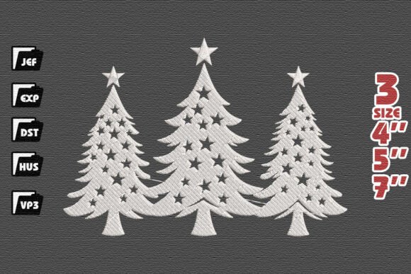 Elegant White Christmas Tree Trio Embroidery Design Review