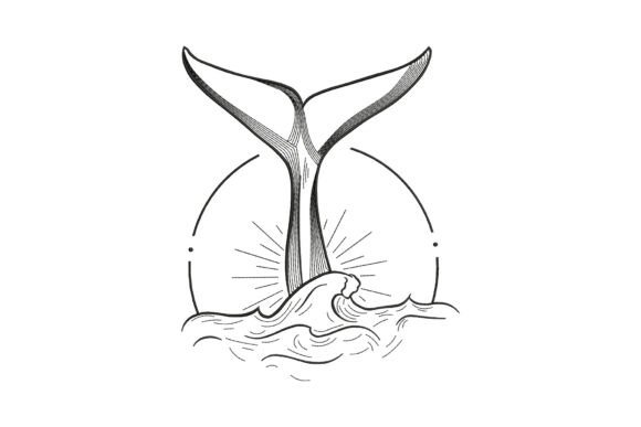 Whale Tail Outline: A Charming Design for Handmade Gifts