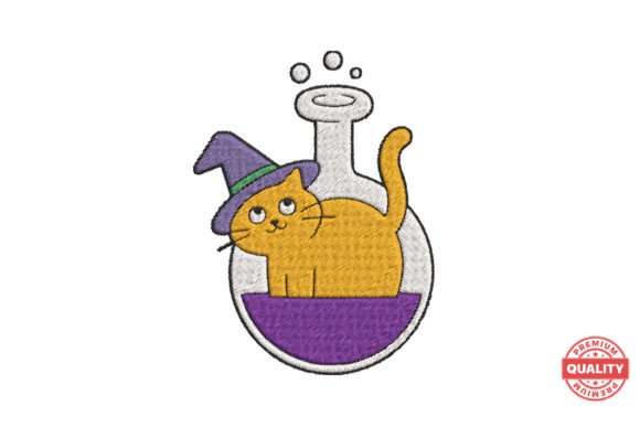 Witch Cat in Potion Bottle: A Halloween Embroidery Review